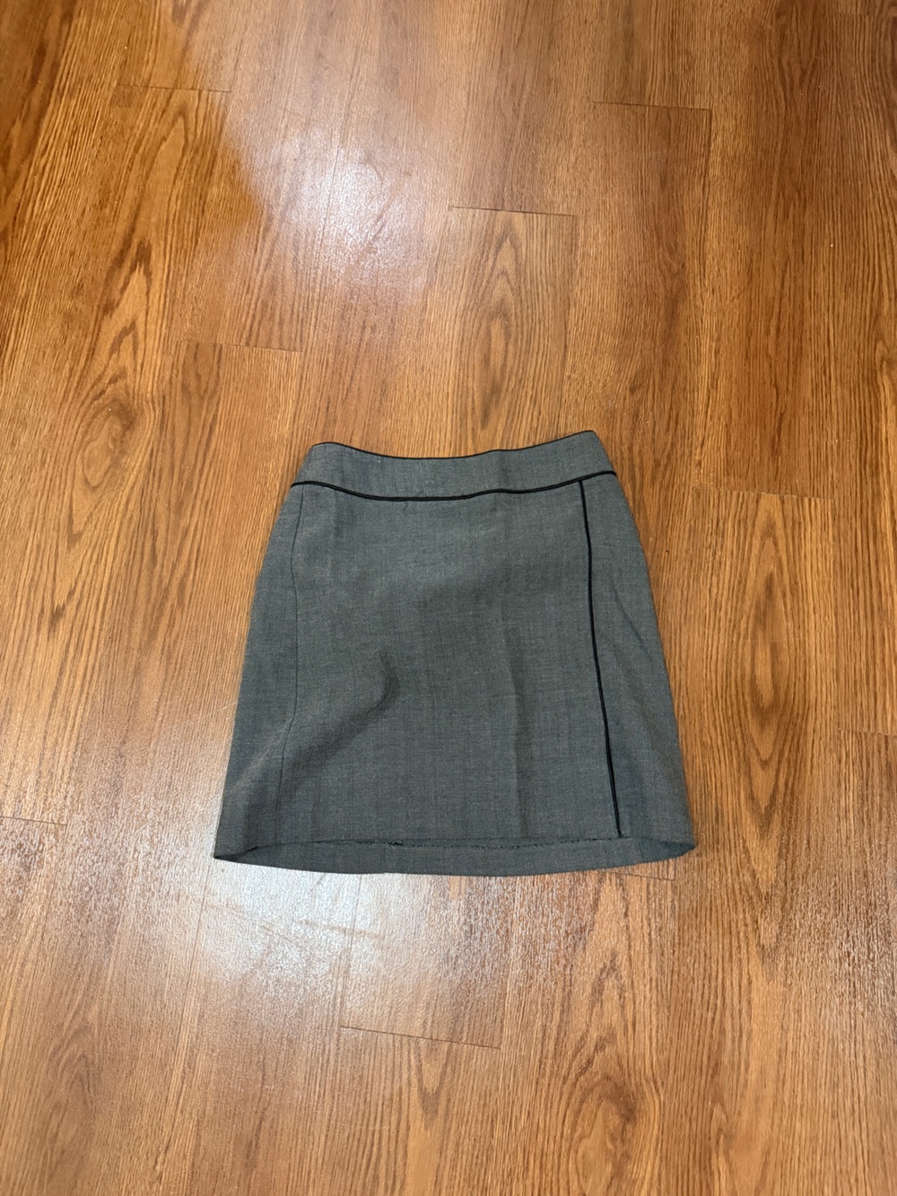 Jodi Kristopher Charcoal Mini Skirt with Black Trim